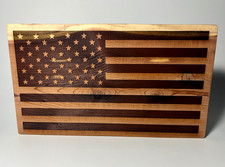 Rustic Laser-Engraved American Flag - Shelf Display picture
