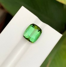 6.55 Ct Natural Yellowish Green Tourmaline Cushion Cut Gemstone Afghanistan picture