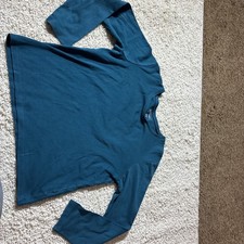 L.L. Bean Pima Cotton Long Sleeve Crew Neck - Teal/Blue, Women's, M picture