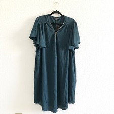City Chic Dress 22 XL NEW Dark Green Sweet Fling Flutter Sleeve Mini Shirt Dress picture