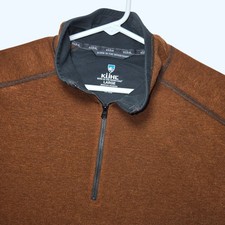 KUHL Revel 1/4 Zip Fleece Pullover Rust Burnt Orange Mens Large 3007 READ picture