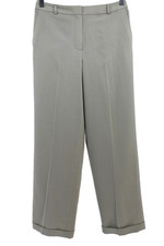Vtg Talbots 100% Wool Italian Fabric Pants Women 6 Green Cuffed Straight Leg New picture
