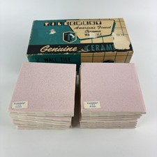Lot 18 Vtg 1940-50s Ceramic TileCrest  Orchid Pink Speckled Square Tile 4 1/4