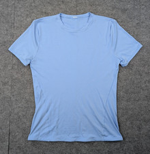 Wundermost Ultra Soft Nulu Hip Length Crewneck Shirt Women Large Blue Athleisure picture