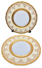 H&Co HEINRICH Gold Encrusted Selb Bavaria 10 7/8 Cabinet Plate 12 SET Fine CHINA picture
