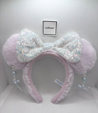 Tokyo Disney Resort Headband Minnie Mouse Pink fur Ears JAPAN picture