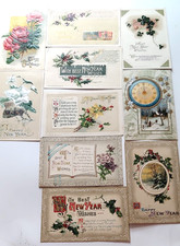 10 VTG 1910-1914 JOHN WINSCH NEW YEAR Postcards WINTER HOLIDAY MOTIFS picture