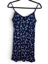 Vintage 90s American Eagle Floral Slip Dress Navy Size 8 picture