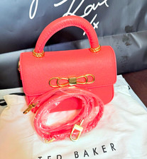Ted Baker Orange Satchel Top Handle, Detachable Strap, Pebbled, Gold, Dust Bag picture