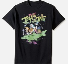 THE JETSONS Shirt So Funny Cartoon Black Cotton All Size Unisex S-5 picture