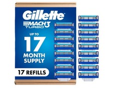 Gillette Mach3 Turbo Mens Razor Refill Blades Cartridges - 17 Count picture