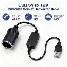 5V USB to 12V Car Cigarette Lighter Socket Adapter, Power Converter for Car picture