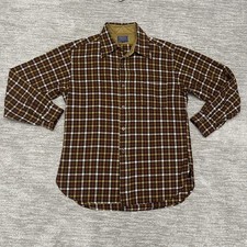 VTG Pendleton Shirt Mens Large Brown Plaid Wool Flannel Lodge 1950s picture