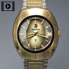 RADO BALBOA V Great [US Stock] Vintage Gold Cut Glass Automatic Mens Watch Exc+4 picture