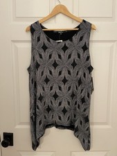 Onyx Nite New Womens 1X Plus Size Black Silver  Evening Out Tank Shark Bite Hem picture