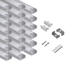 20-Pack 6.6ft/ 2Meter U Shape LED Aluminum Channel System with Milky Cover, E... picture