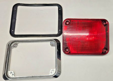 Whelen 900 Series Red Halogen Lighthead Assy 02-0283694-00C Chrome Flange Gasket picture