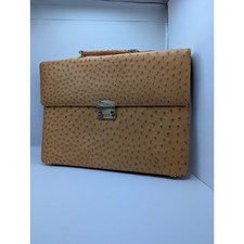 Authentic Vintage Garay Real Ostrich Leather Briefcase picture