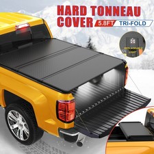 5.7ft 5.8ft Hard Tonneau Cover For 2009-2026 Ram 1500 Truck Bed Tri-Fold w/LED picture