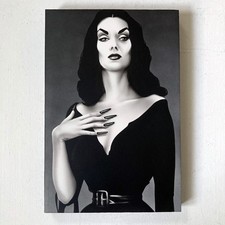 Vampira 8x12 Original Painting Airbrush Maila Nurmi Horror Movies Spooky picture