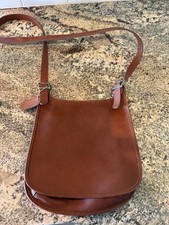 Vintage Coach 9131  Brown Leather  Crossbody Bag Saddle picture