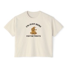 Women's Boxy I'm Just Here For The Treats Comfort Colors T-Shirt picture
