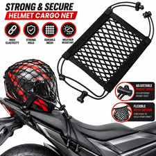 Motorcycle Cargo Net 10x11 Heavy Duty Elastic Bungee Helmet Luggage Net Hooks US picture