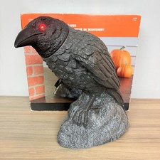 Motion Activated Animated Spooky Raven Crow Halloween Prop w/ Sound Lights Box picture