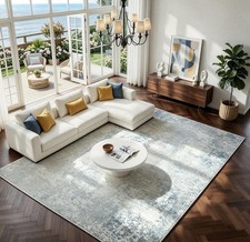 8x10 ft Washable Area Rugs Ultra Soft Low Pile Faux Wool,Non-Slip Non-Shedding picture