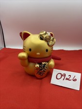 Hello Kitty Gold Lucky Cat Piggy Bank Sanrio Collectible Inspired Gift 5” RARE picture
