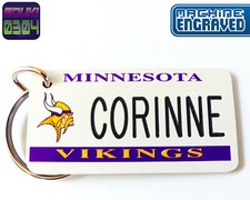 Personalized Minnesota Vikings License Plate Keychain - Any Name - Engraved NFL picture