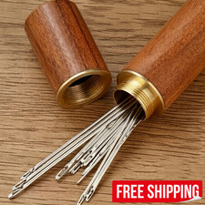 30Pcs Self-Threading Needles Set Easy Thread Sewing Tool Wooden Holder DIY Craft picture