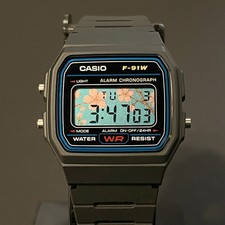 Custom Casio F91W Cherry Blossom Sakura Mod | Handmade Metallic Filter picture