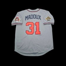 Greg Maddux Atlanta Braves 1995 Men's Road Gray World Series Baseball Jersey picture