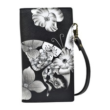Anna by Anuchka Women's Hand-Painted Genuine Leather Phone Wallet Organizer C... picture