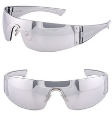 GUCCI GG1958S Silver Mirrored Narrow Wrap 1958 Logo Fashion Unisex Sunglass 003 picture