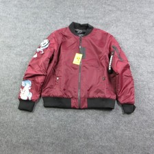 BOSUMAN Jacket Mens M-L Red Satin Reversible Dragon Embroidered Bomber Zip NWT picture