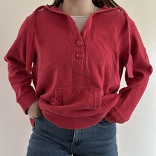 Vintage Coldwater Creek Red Button-Up Hoodie Layered Look – Size 2X picture