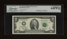 DBR 2003 $2 FRN Kansas City STAR Fr. 1937-J* Legacy 64 PPQ Low Serial J00008681* picture