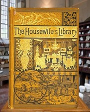 1888 Antique Cookbook HOUSEWIFE'S LIBRARY 2 Books in 1 Volume HUGE Color Plates picture