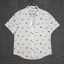 Original Penguin Shirt Men's Large Short Sleeve Christmas Holiday Winter NEW NWT picture