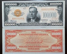 Reproduction 1934 $100,000 Bill Gold Cert** Read Description Below In Listing picture
