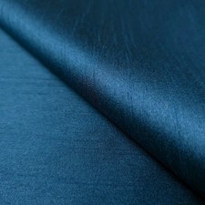 15 YARD LOT BLUE TEAL PEACOCK FAUX SILK DUPIONI FABRIC TWO TONE IRREDESCENT 58