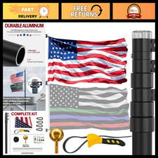 20FT Telescoping Flag Pole for Outdoor Use, Heavy Duty with American Flag Includ picture