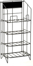 Displays2Go Wire Newspaper Stand, Black, 4 Shelves picture