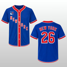 HOT NEW ITEM  New York Rangers Baseball Jersey Blue Sports Fan Shirt 2026 picture