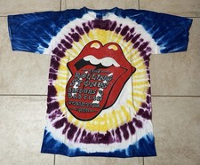 Vtg 1997 Rolling Stones Bridges to Babylon Tour Tie Dye Concert Shirt Men 2XL picture