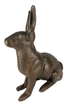 Cast Iron Seated Hare Rabbit Doorstop 11.5