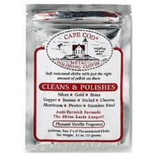 Cape Cod Metal Polishing Cloths Foil Pouch Brand New #8821 Two Polish Cloths picture