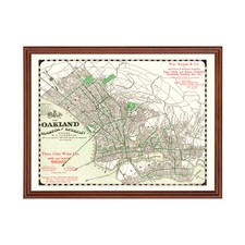 Old Map of Oakland, CA 1906 - Vintage Oakland California Art picture